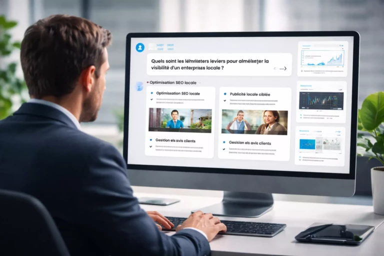 Interface conversationnelle affichant des informations structurées issues d’une recherche digitale en 2026