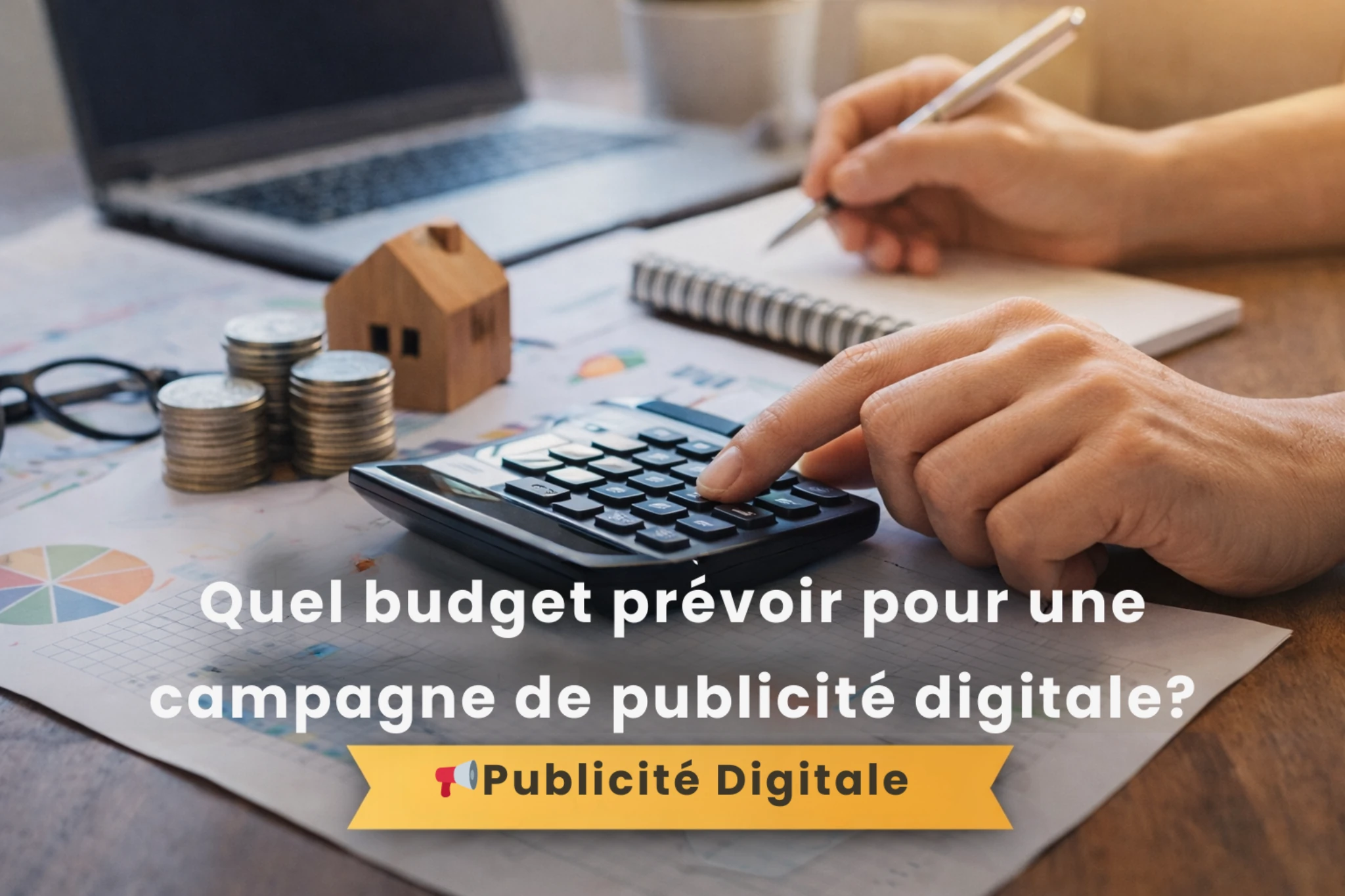calcul du budget pour une campagne de publicité digitale sur ordinateur avec graphiques marketing