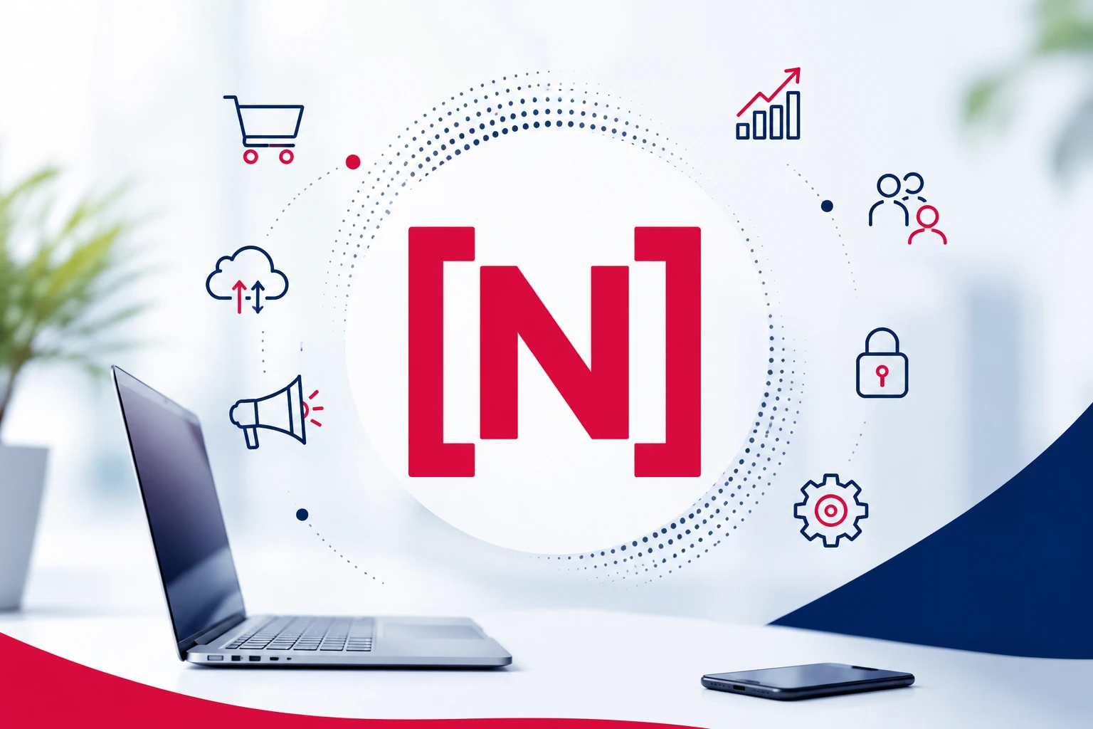 Illustration France Num représentant la transformation numérique et le développement digital des entreprises françaises